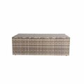 Baner Garden 200 lbs Outdoor Rectangle Glass Table Rattan Patio with Storage Compartment - Mixed Grey A104